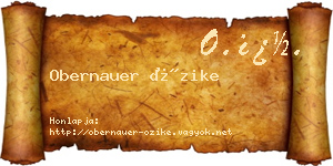 Obernauer Őzike névjegykártya